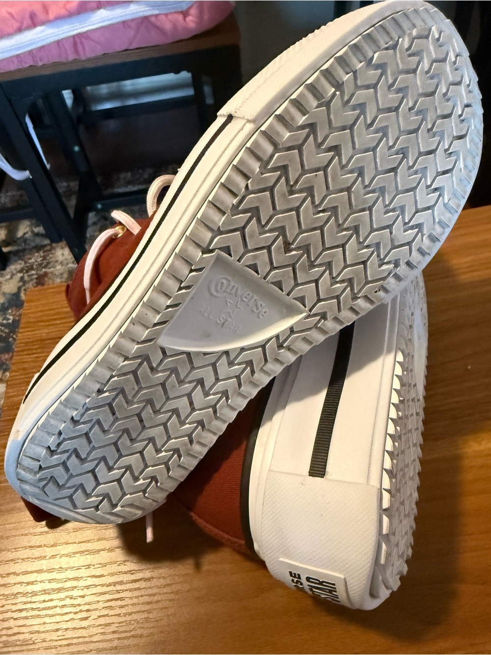 Converse Chuck Taylor platform Canvas High-Top Sneakers with Pink Laces & charms - Picture 9 of 11